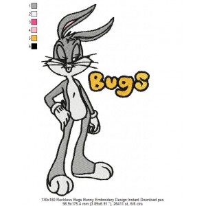 130x180 Reckless Bugs Bunny Embroidery Design Instant Download